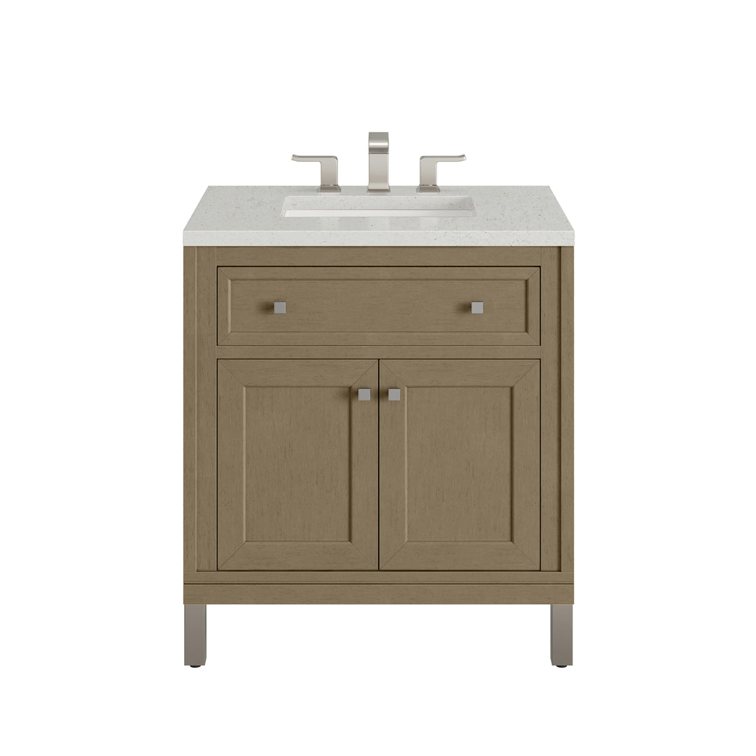 Chicago 30" Single Vanity, Walnut Whisper, w/ 3 CM Lime Delight Silestone® Top