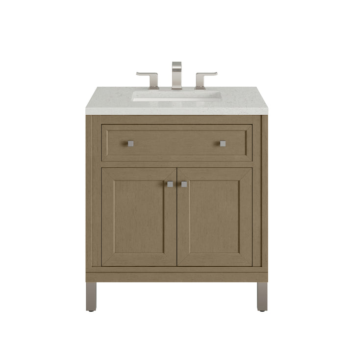 Chicago 30" Single Vanity, Walnut Whisper, w/ 3 CM Lime Delight Silestone® Top