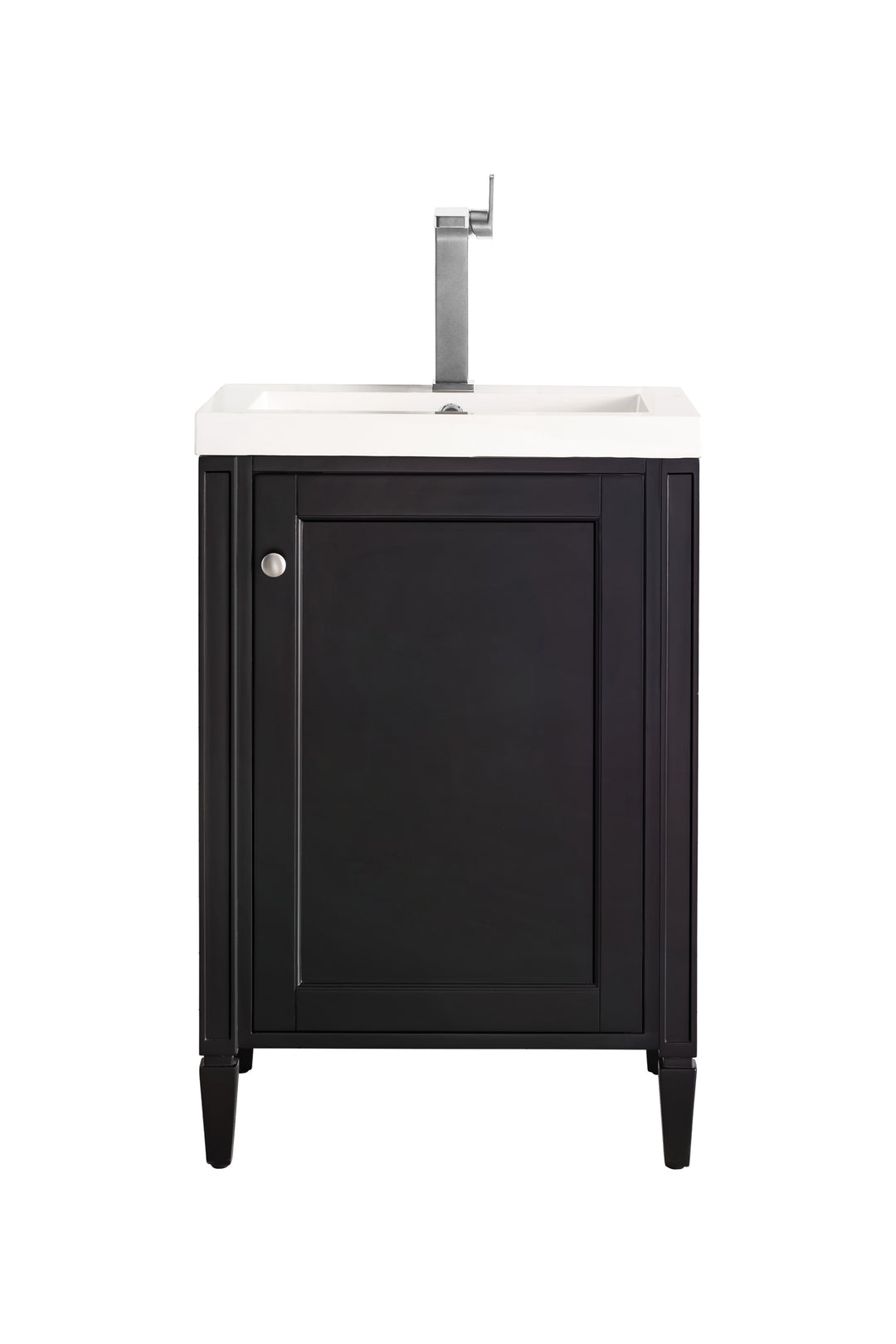 Britannia 24" Single Vanity, Black Onyx w/ White Glossy Composite Stone Top