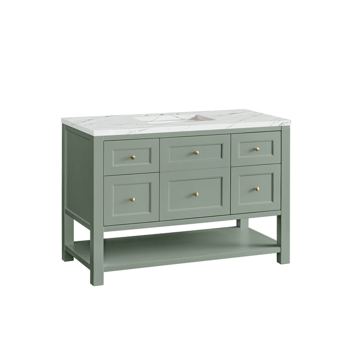 Breckenridge 48" Single Vanity, Smokey Celadon w/ 3 CM Ethereal Noctis Top w/FreePower Wireless Charger