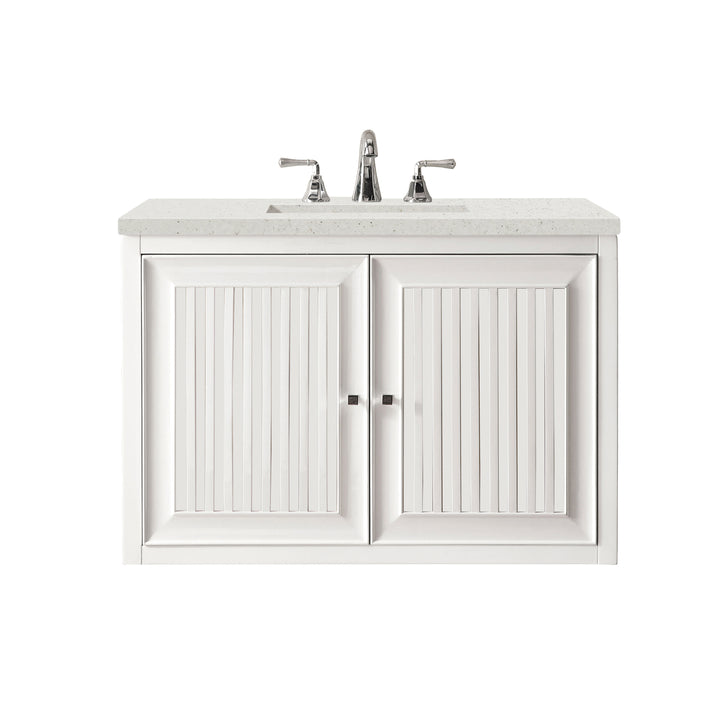 Athens 30" Single Vanity, Glossy White w/ 3 CM Lime Delight Silestone Top