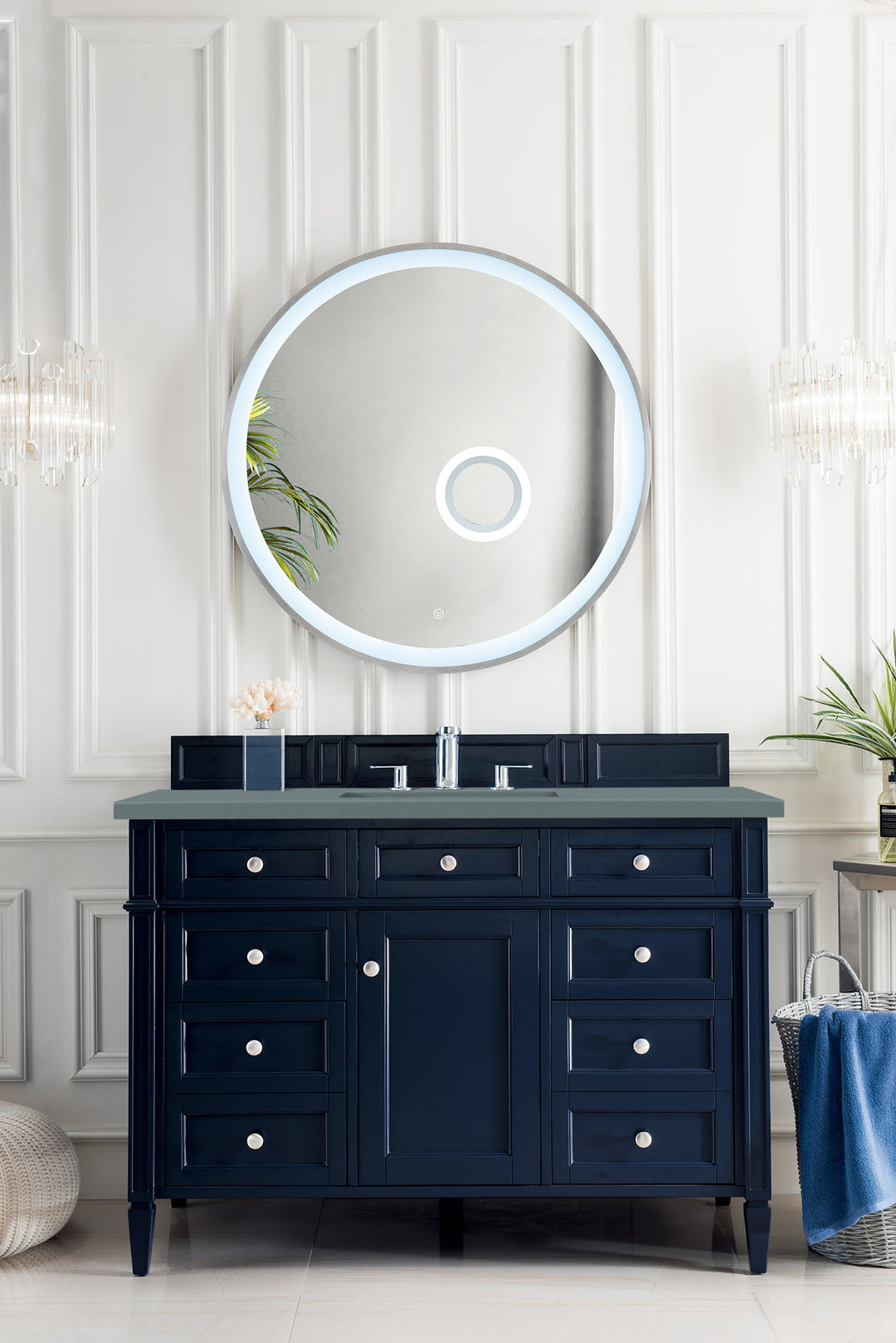 Brittany 48" Single Vanity, Victory Blue w/ 3 CM Cala Blue Silestone Top