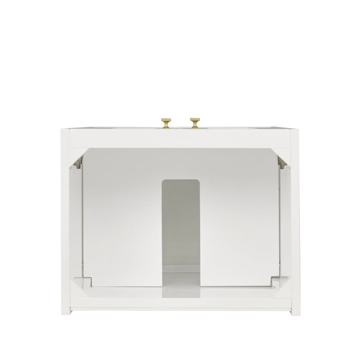 Chianti 20" Single Cabinet, Glossy White, Champagne Brass