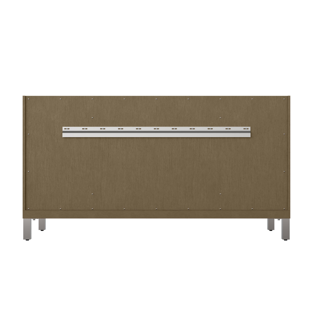 Chicago 60" Single Vanity, Walnut Whisper, w/ 3 CM Charcoal Soapstone Silestone® Top