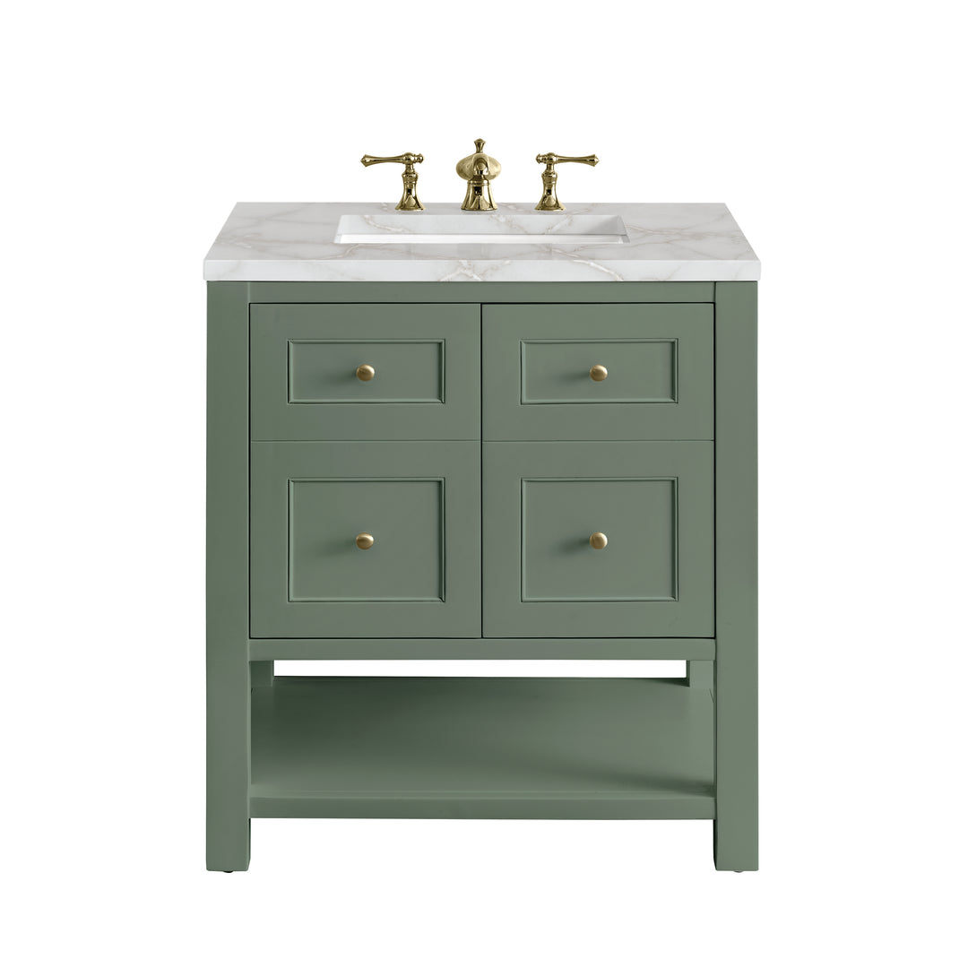 Breckenridge 30" Single Vanity, Smokey Celadon w/ 3 CM Victorian Silver Top