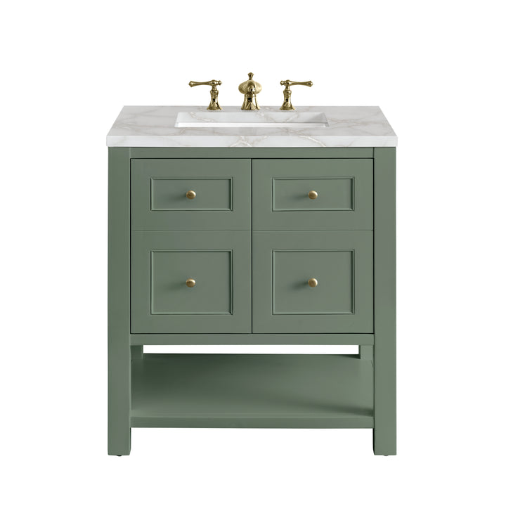 Breckenridge 30" Single Vanity, Smokey Celadon w/ 3 CM Victorian Silver Top