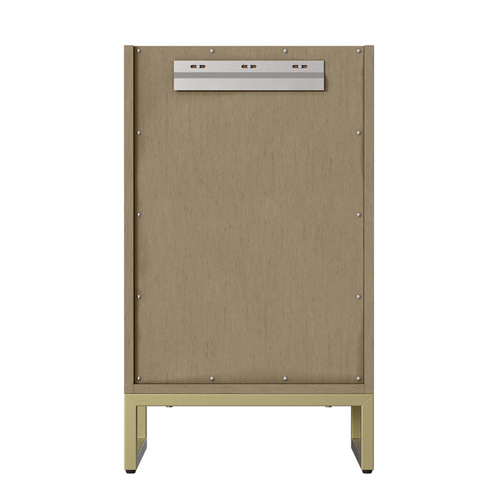 Chianti 20" Single Vanity, Walnut Whisper, Champagne Brass, w/ White Glossy Composite Stone Top