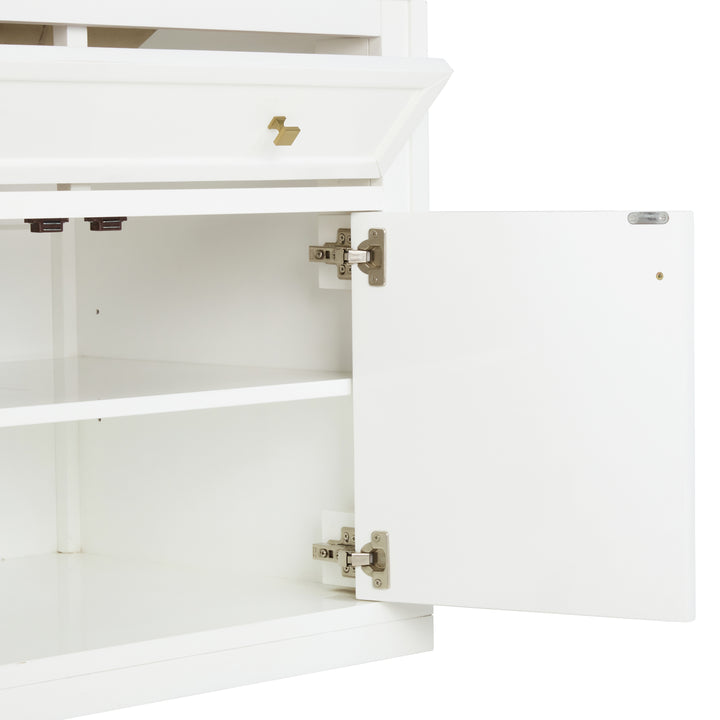 Chicago 36" Single Vanity, Glossy White, w/ 3 CM White Zeus Silestone® Top