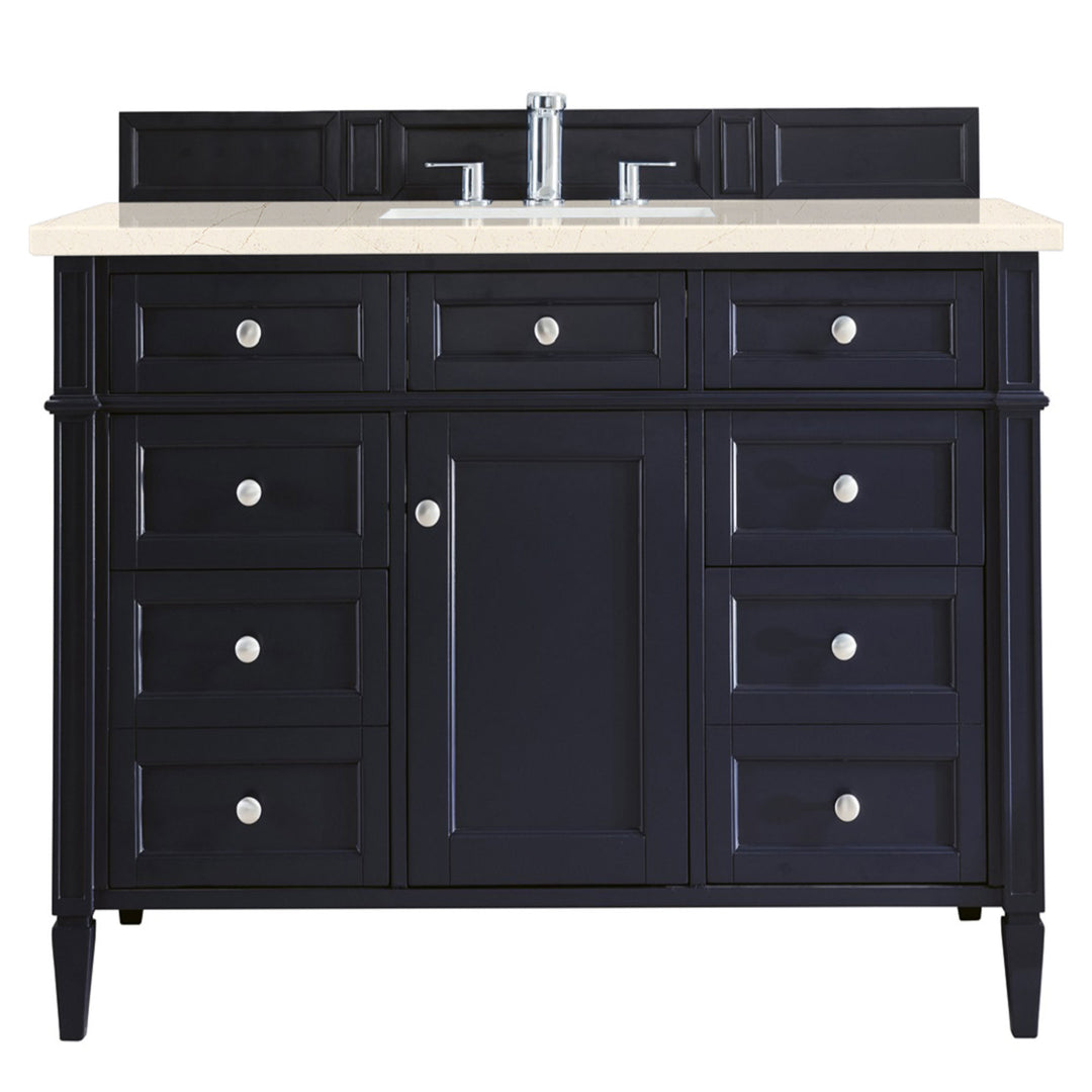 Brittany 48" Single Vanity, Victory Blue w/ 3 CM Eternal Marfil Silestone Top