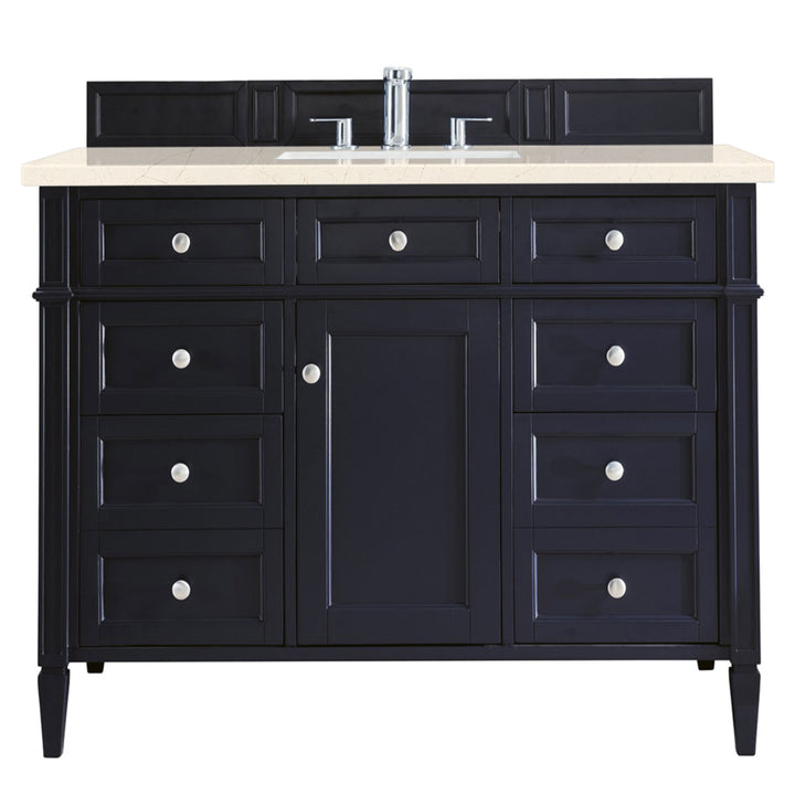Brittany 48" Single Vanity, Victory Blue w/ 3 CM Eternal Marfil Silestone Top