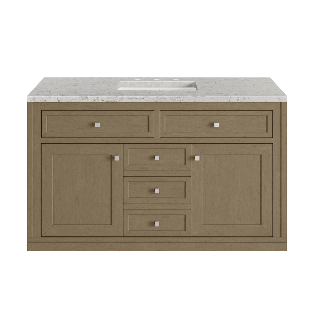Chicago 48" Single Vanity, Walnut Whisper, w/ 3 CM Eternal Jasmine Pearl Silestone® Top