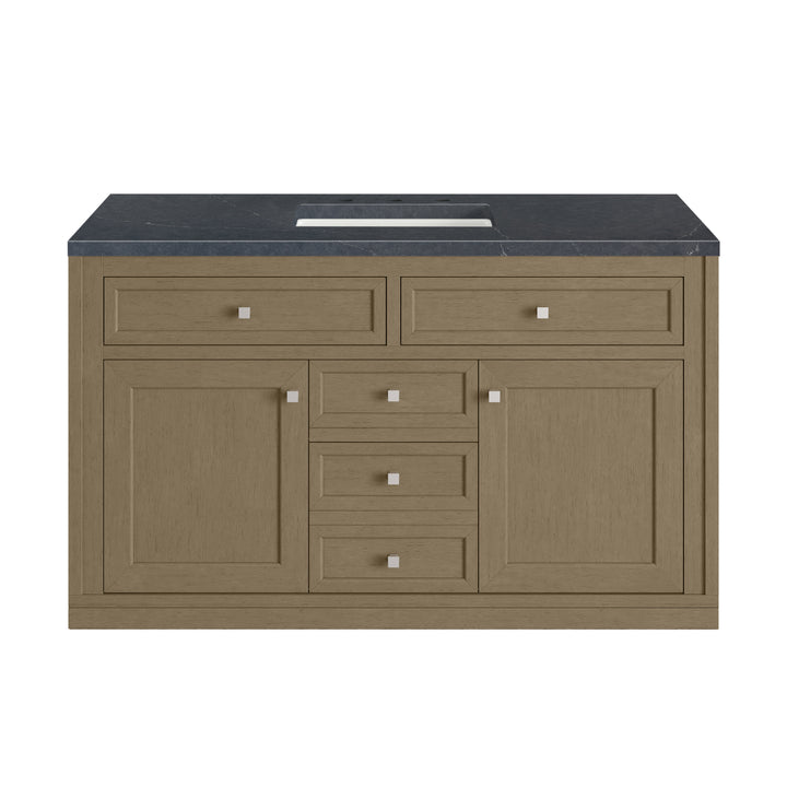 Chicago 48" Single Vanity, Walnut Whisper, w/ 3 CM Charcoal Soapstone Silestone® Top