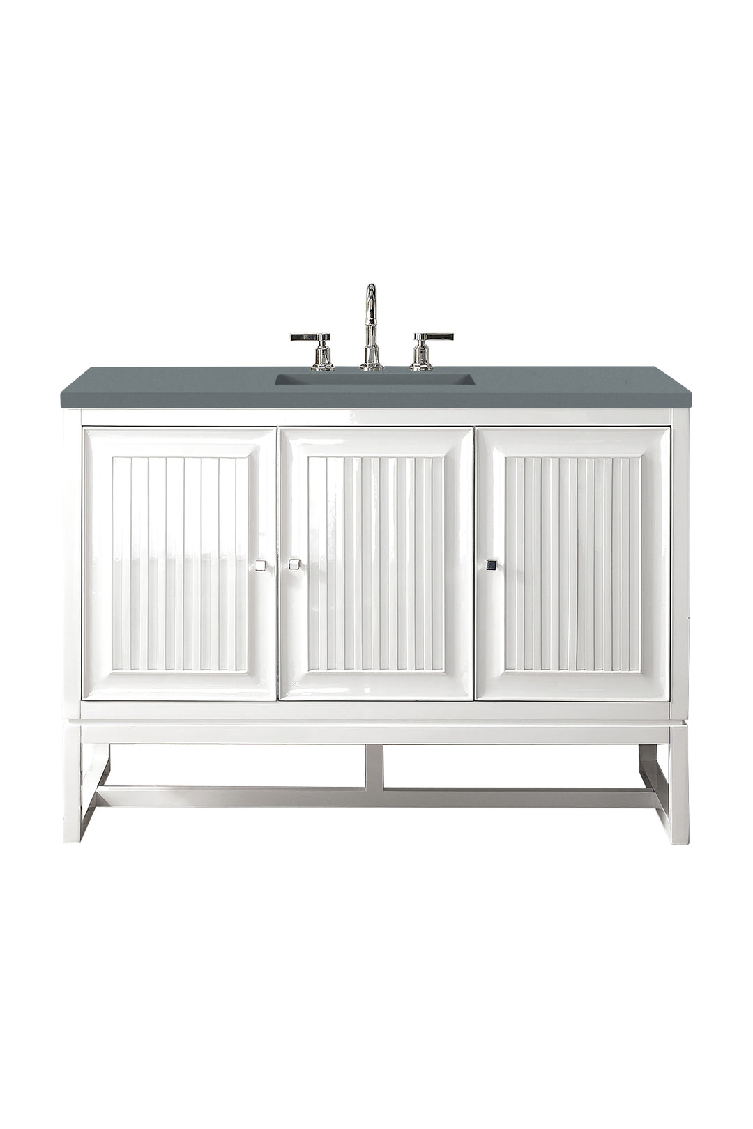 Athens 48" Single Vanity, Glossy White w/ 3 CM Cala Blue Top