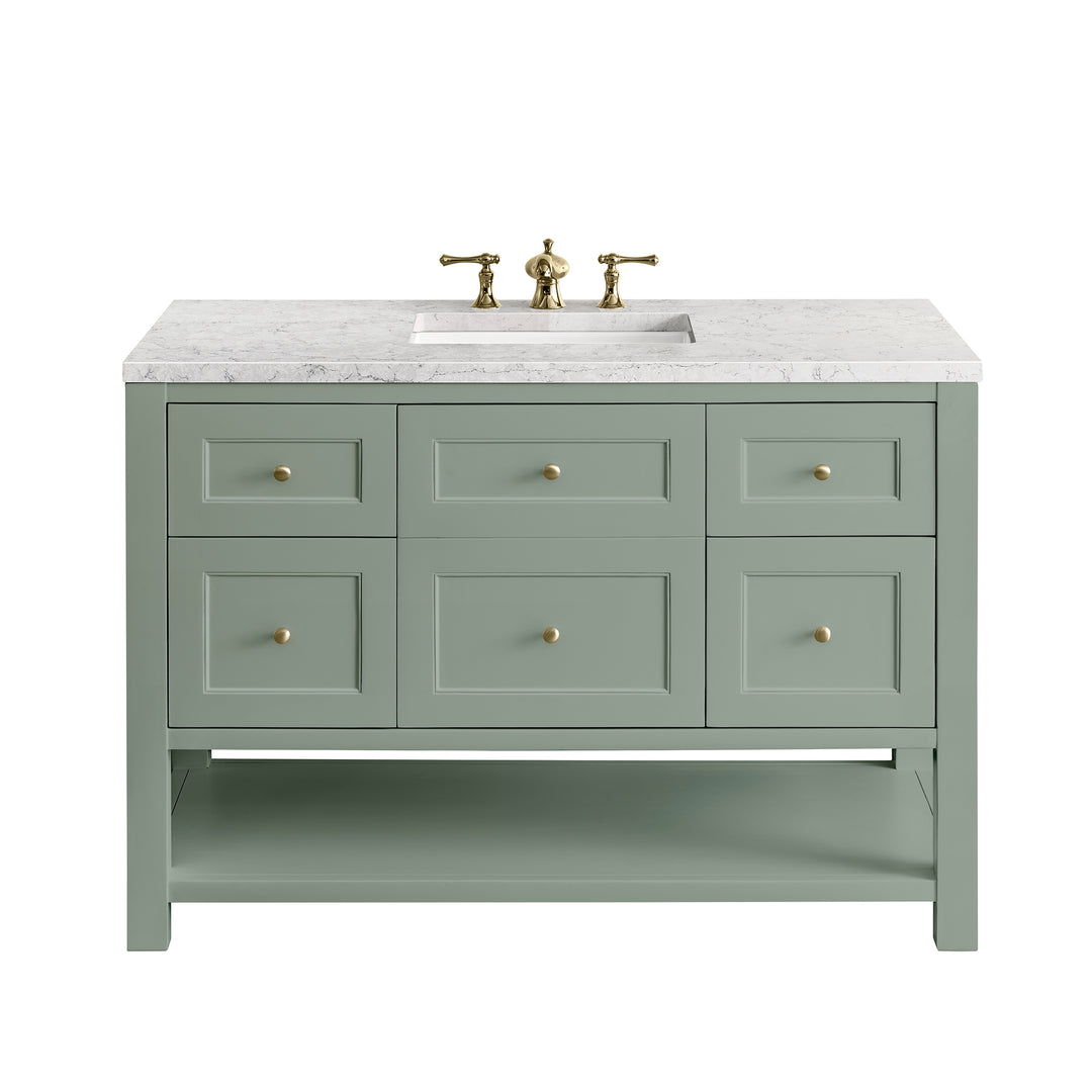 Breckenridge 48" Single Vanity, Smokey Celadon w/ 3 CM Eternal Jasmine Pearl Top w/FreePower Wireless Charger