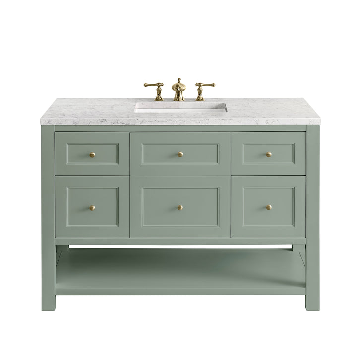 Breckenridge 48" Single Vanity, Smokey Celadon w/ 3 CM Eternal Jasmine Pearl Top w/FreePower Wireless Charger