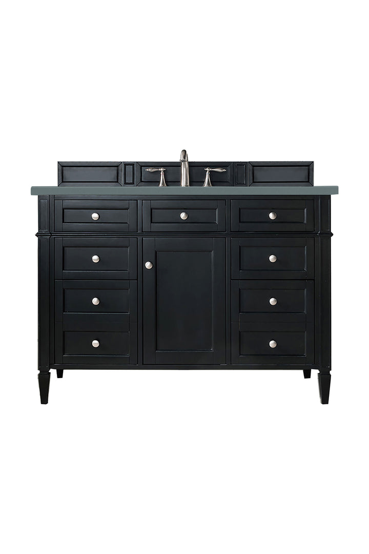 Brittany 48" Single Vanity, Black Onyx w/ 3 CM Cala Blue Silestone Top