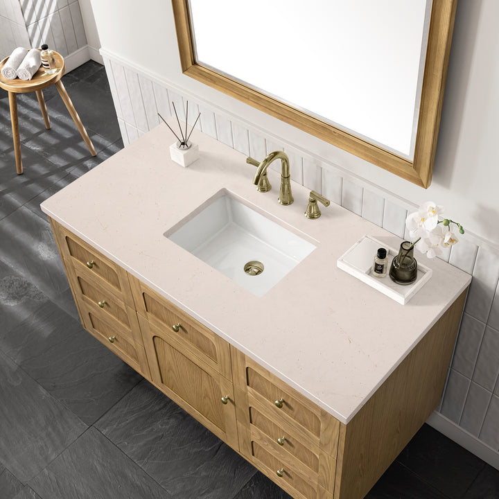 Laurent 48" Single Vanity, Light Natural Oak w/ 3 CM Eternal Marfil Top