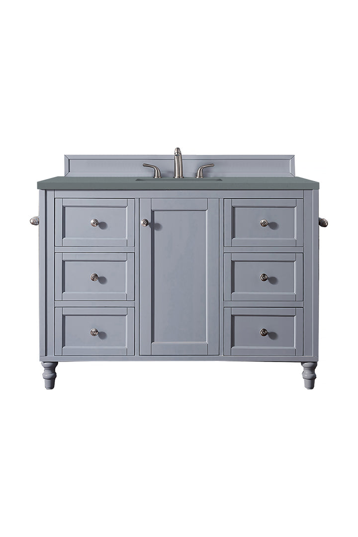 Copper Cove Encore 48" Single Vanity, Silver Gray w/ 3 CM Cala Blue Silestone Top