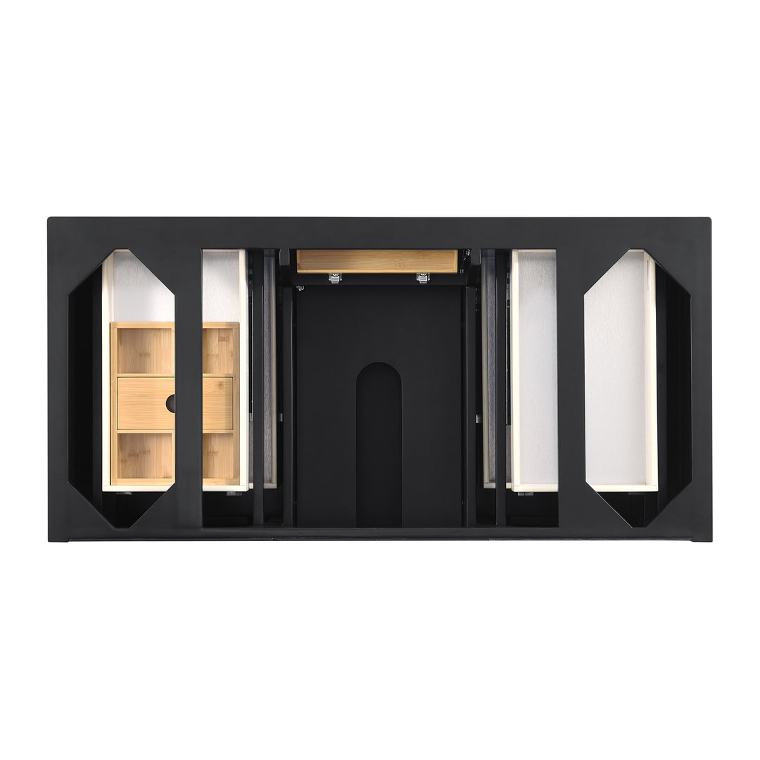 Lorelai 48" Single Vanity, Black Onyx w/ 3 CM Charcoal Soapstone Silestone Top