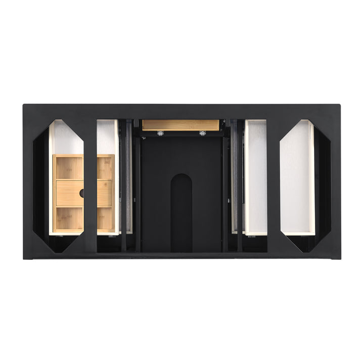 Lorelai 48" Single Vanity, Black Onyx w/ 3 CM Parisien Bleu Silestone Top w/FreePower Wireless Charger