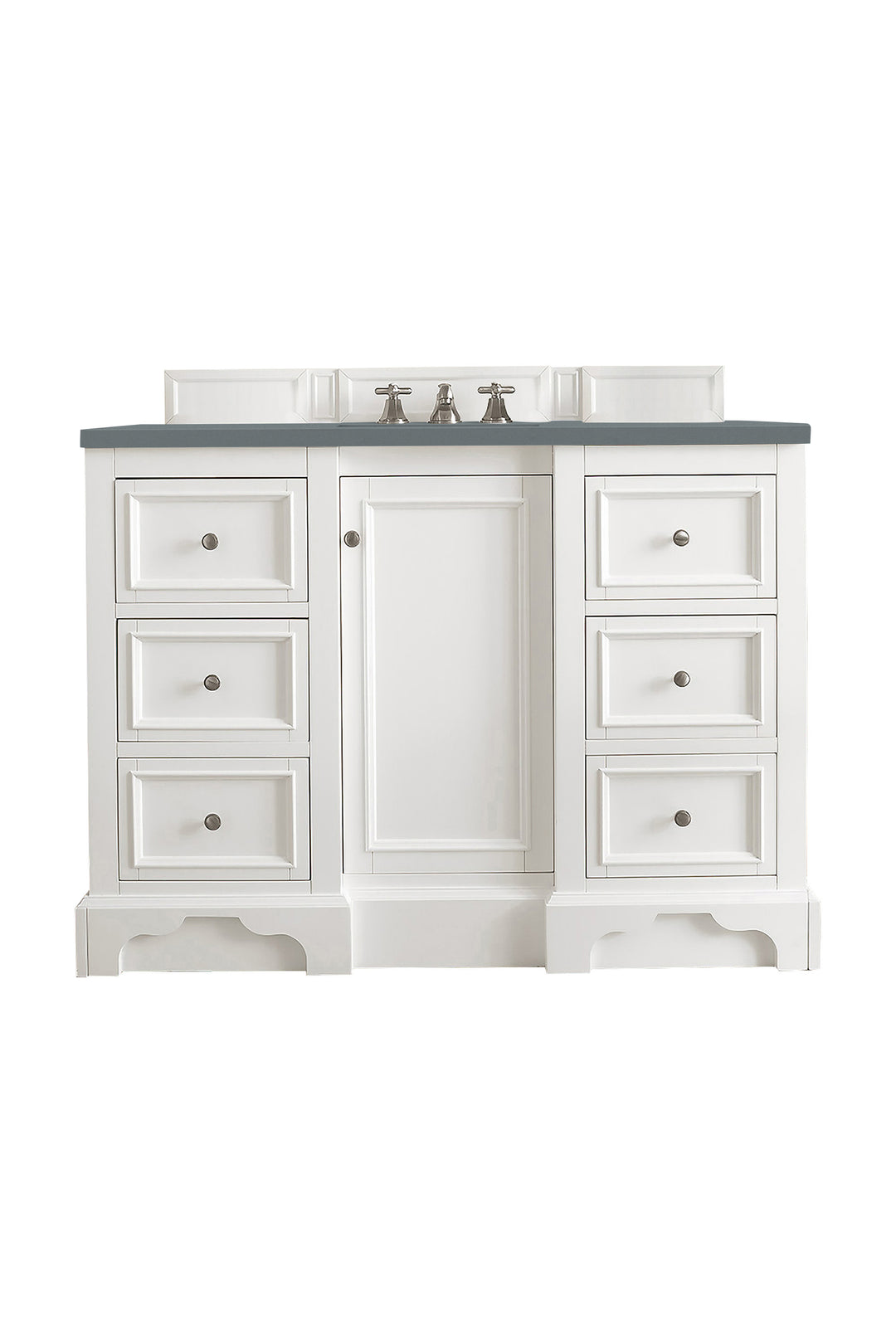 De Soto 48" Single Vanity, Bright White w/ 3 CM Cala Blue Silestone Top