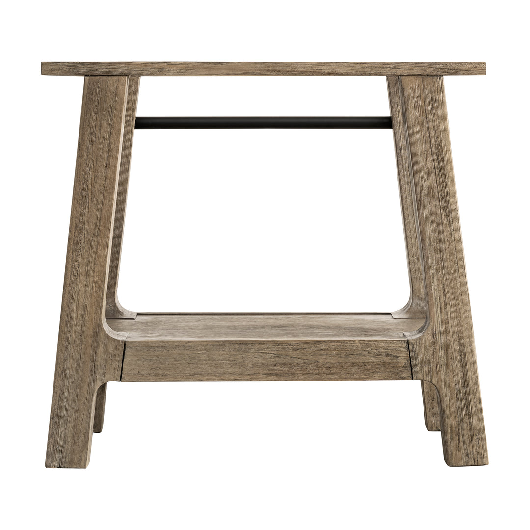 Auburn 31.5" Single Sink Console, Weathered Timber w/ Glossy White Mineral Composite Stone Top