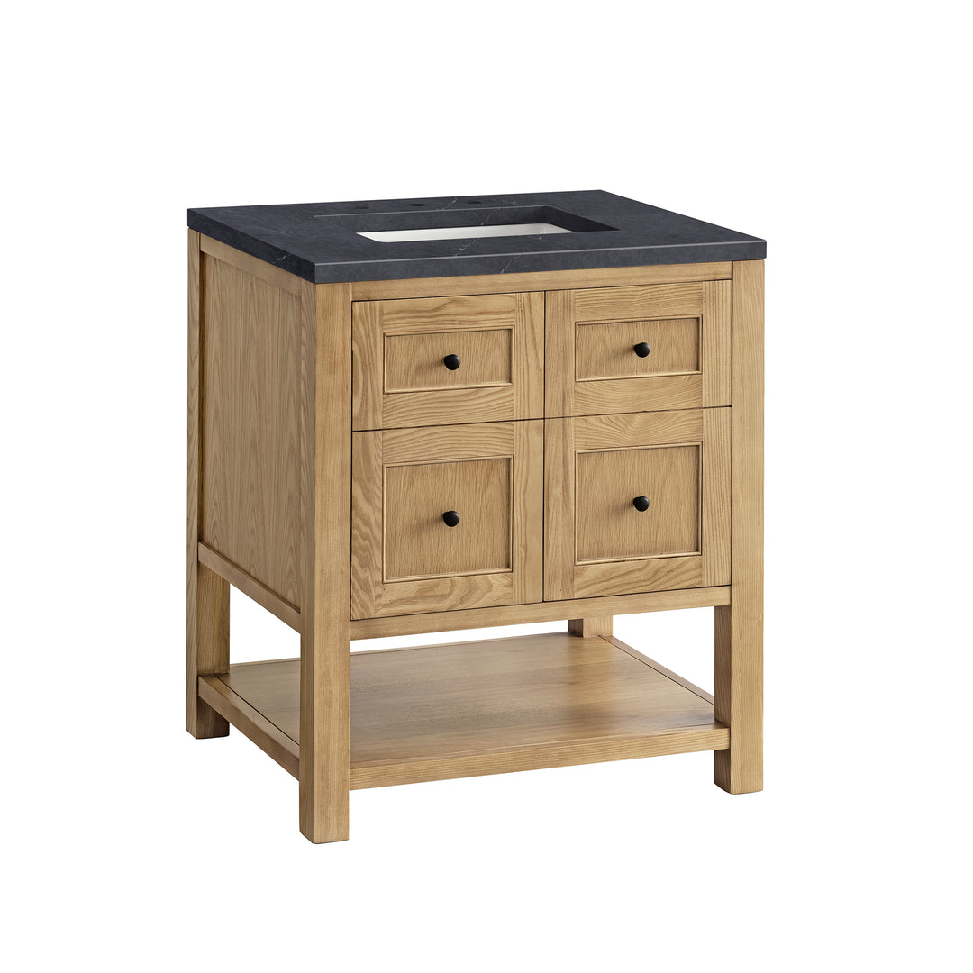 Breckenridge 30" Single Vanity, Light Natural Oak w/ 3 CM Charcoal Soapstone Top