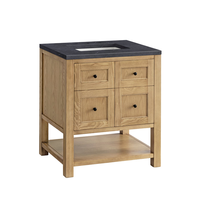 Breckenridge 30" Single Vanity, Light Natural Oak w/ 3 CM Charcoal Soapstone Top