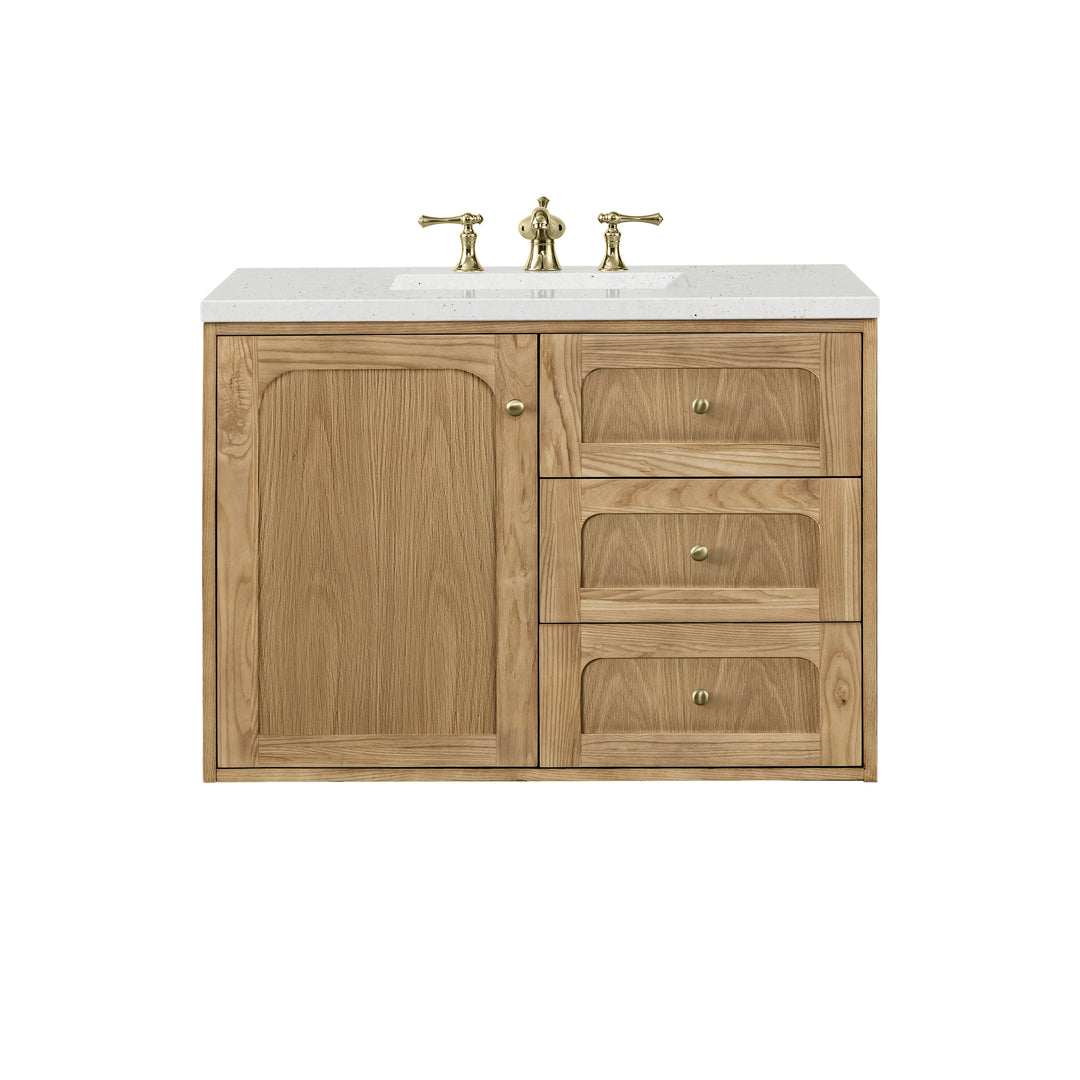 Laurent 36" Single Vanity, Light Natural Oak w/ 3 CM Lime Delight Top