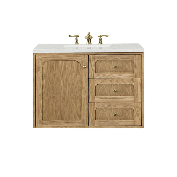 Laurent 36" Single Vanity, Light Natural Oak w/ 3 CM Lime Delight Top