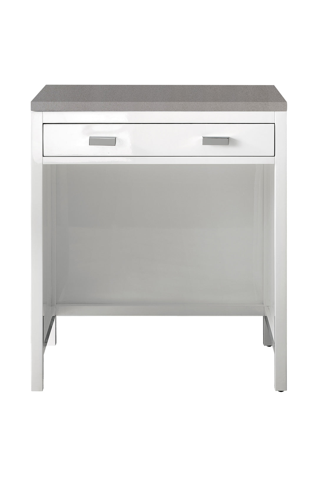 Addison 30" Countertop Unit, Glossy White w/ 3 CM Grey Expo Silestone Top