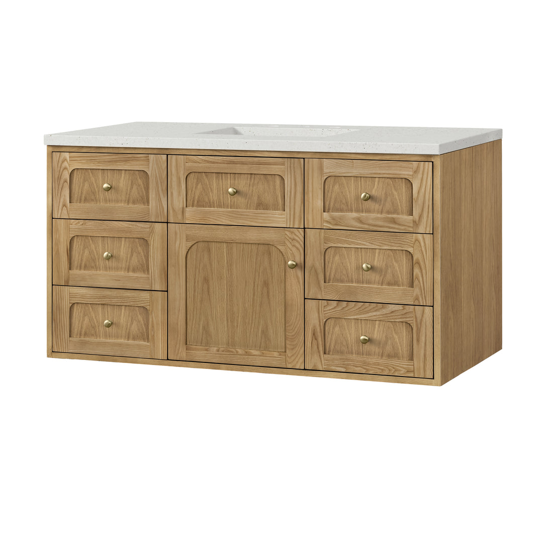 Laurent 48" Single Vanity, Light Natural Oak w/ 3 CM Lime Delight Top