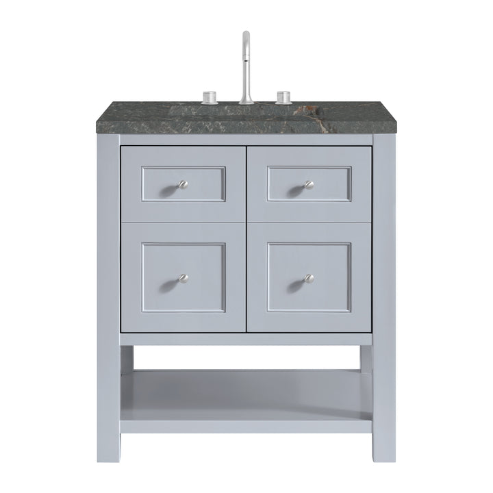 Breckenridge 30" Single Vanity, Serenity Blue, w/ 3 CM Parisien Bleu Quartz Top