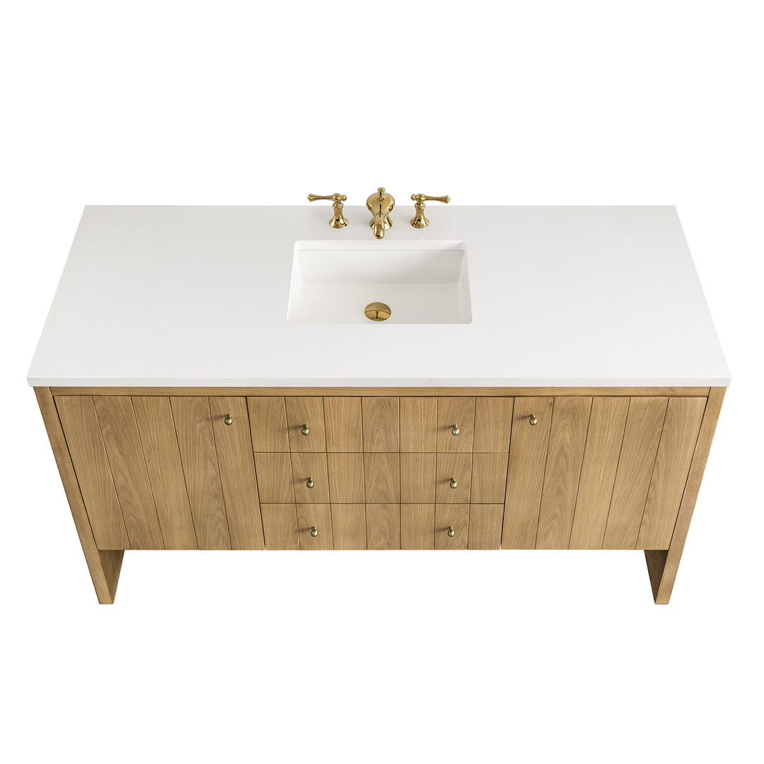Hudson 60" Single Vanity Cabinet, Light Natural Oak