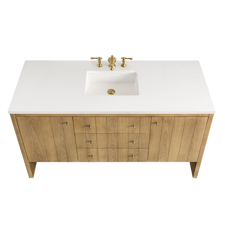 Hudson 60" Single Vanity Cabinet, Light Natural Oak