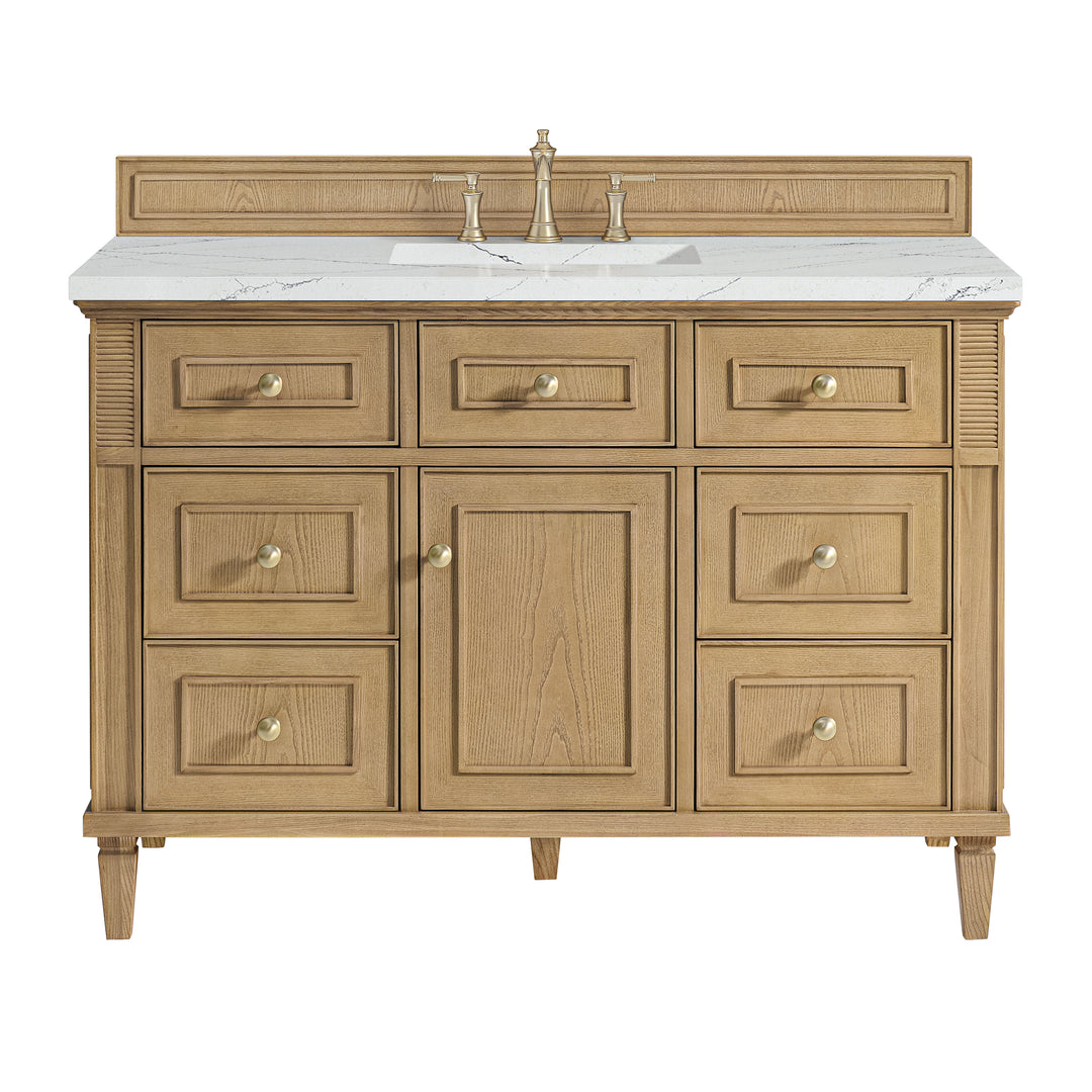 Lorelai 48" Single Vanity, Light Natural Oak w/ 3 CM Ethereal Noctis Silestone Top w/FreePower Wireless Charger