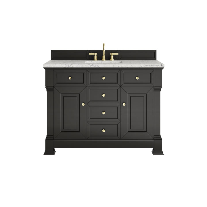 Brookfield 48" Single Vanity, Black Onyx w/ 3 CM Eternal Jasmine Pearl Silestone® Top