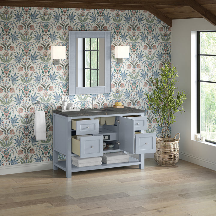 Breckenridge 48" Single Vanity, Serenity Blue, w/ 3 CM Parisien Bleu Quartz Top