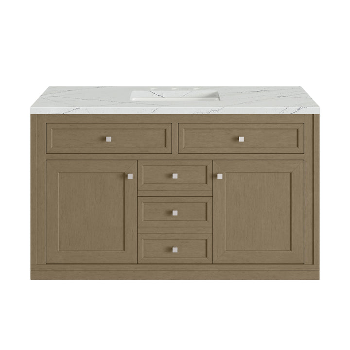 Chicago 48" Single Vanity, Walnut Whisper, w/ 3 CM Ethereal Noctis Silestone® Top