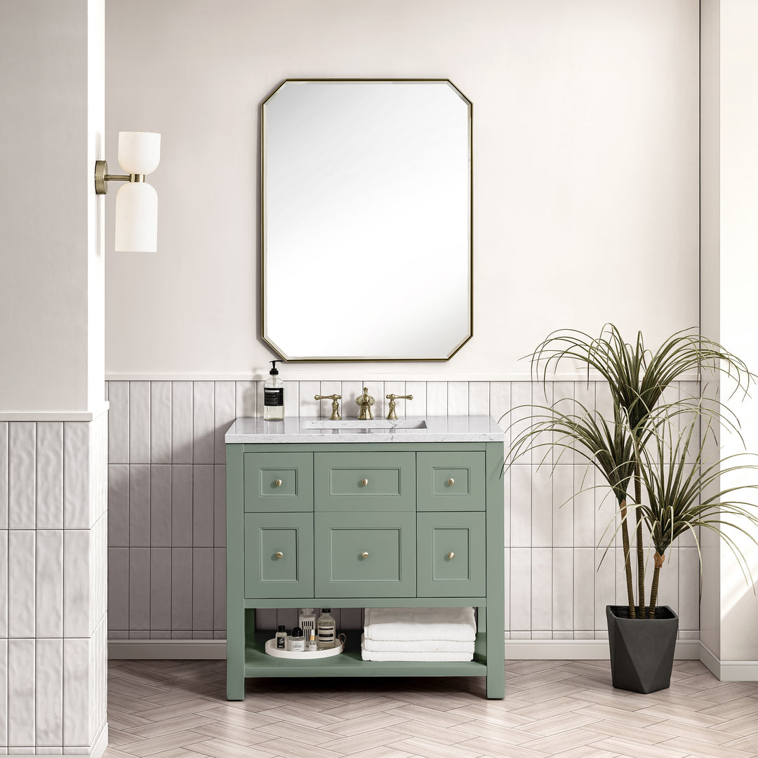 Breckenridge 36" Single Vanity Cabinet, Smokey Celadon