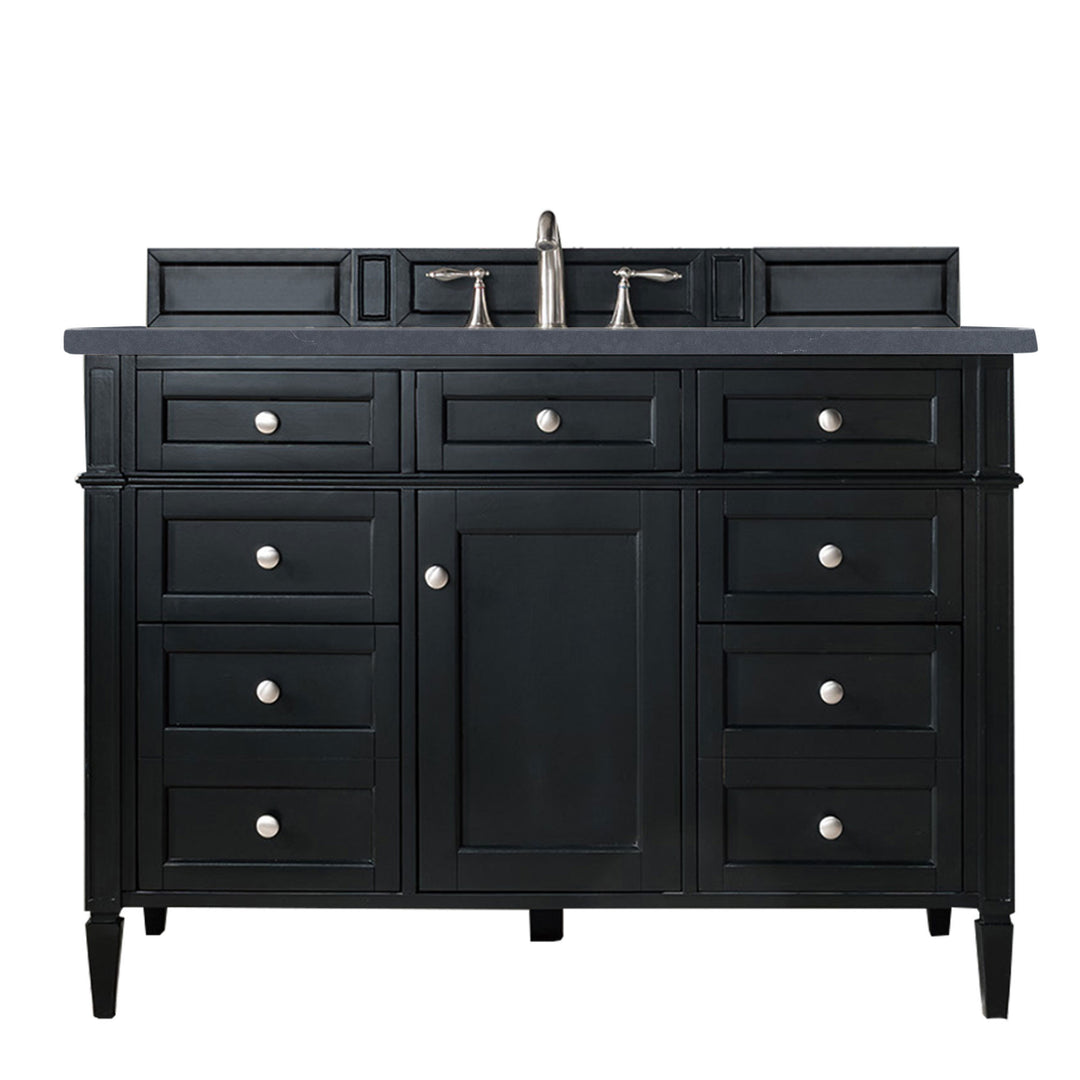 Brittany 48" Single Vanity, Black Onyx w/ 3 CM Charcoal Soapstone Silestone Top