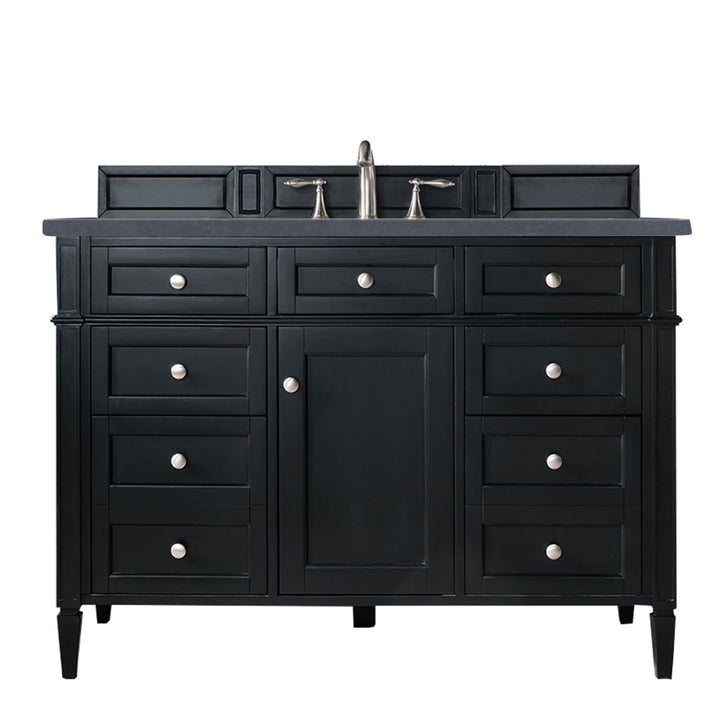Brittany 48" Single Vanity, Black Onyx w/ 3 CM Charcoal Soapstone Silestone Top