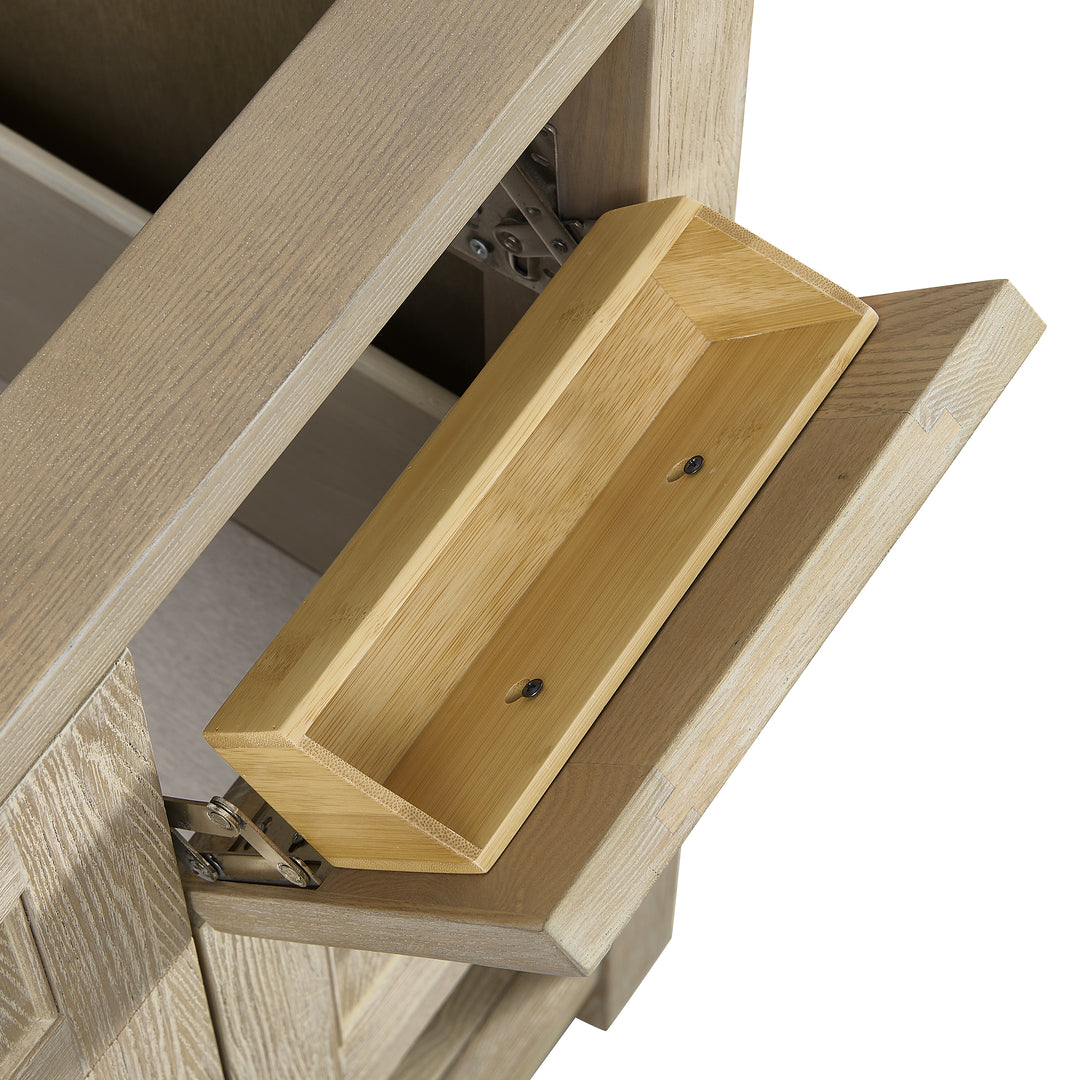 Breckenridge 36" Single Vanity, Whitewashed Oak w/ 3 CM Eternal Marfil Silestone Top