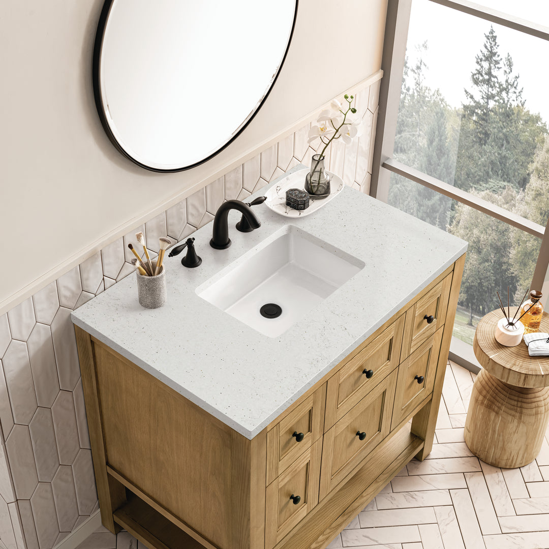 Breckenridge 36" Single Vanity, Light Natural Oak w/ 3 CM Lime Delight Top