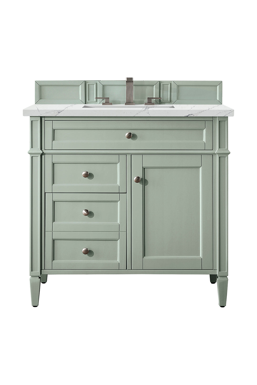 Brittany 36" Single Vanity, Sage Green w/ 3 CM Ethereal Noctis Silestone Top