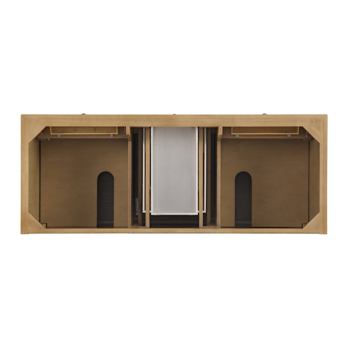 Lorelai 60" Double Vanity, Light Natural Oak w/ 3 CM Ethereal Noctis Silestone Top w/FreePower Wireless Charger