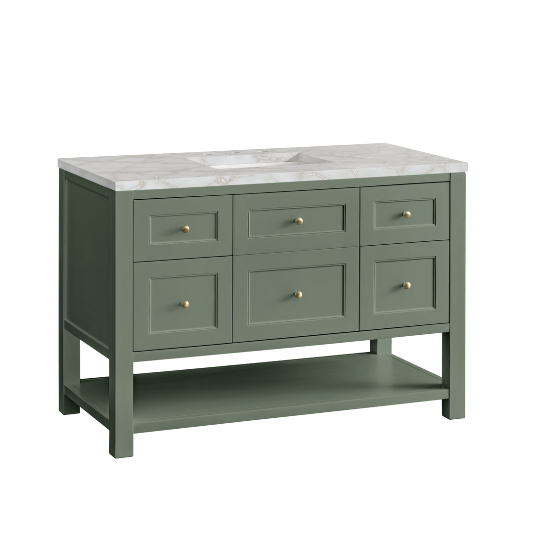 Breckenridge 48" Single Vanity, Smokey Celadon w/ 3 CM Victorian Silver Top w/FreePower Wireless Charger
