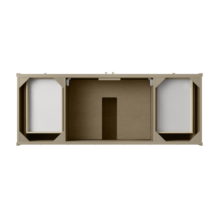 Chicago 60" Single Vanity, Walnut Whisper, w/ 3 CM Eternal Jasmine Pearl Silestone® Top