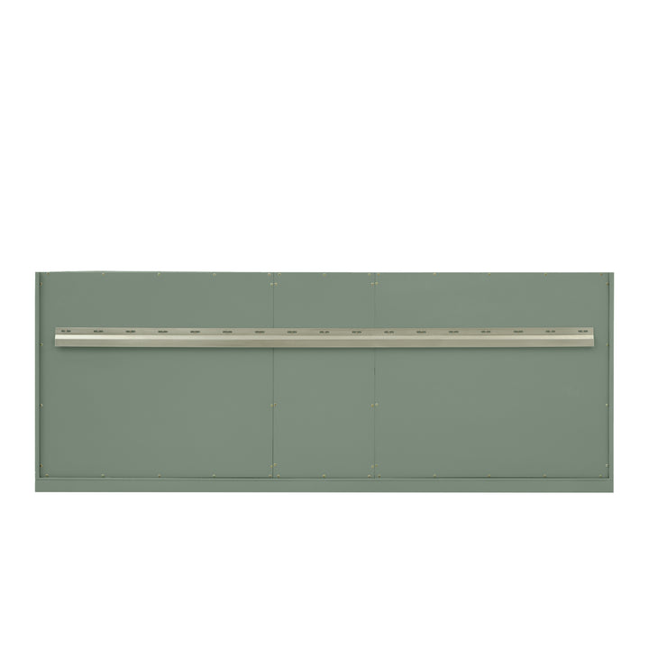 Chicago 72" Double Vanity, Smokey Celadon, w/ 3 CM Arctic Fall Solid Surface Top