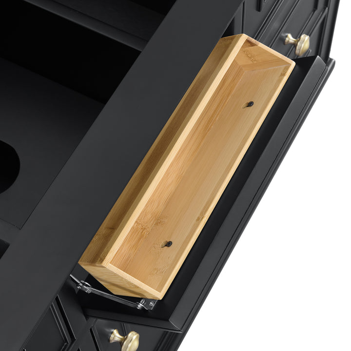 Lorelai 48" Single Vanity, Black Onyx w/ 3 CM Ethereal Noctis Silestone Top w/FreePower Wireless Charger